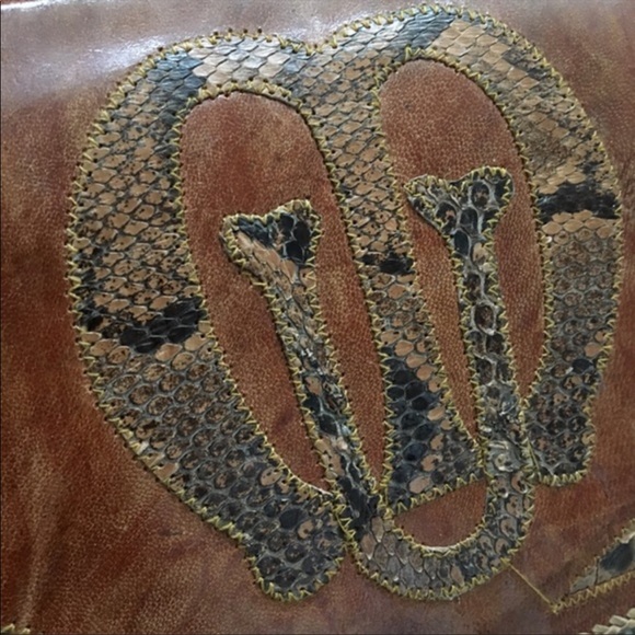 Vintage 60s Leather Bag Snakeskin - Picture 6 of 8